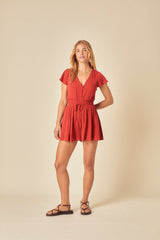 Red Veda Playsuit