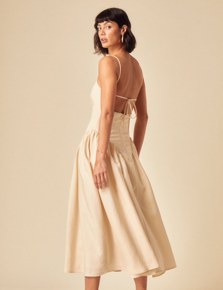 Stone Drop Waist Lupin Midi Dress