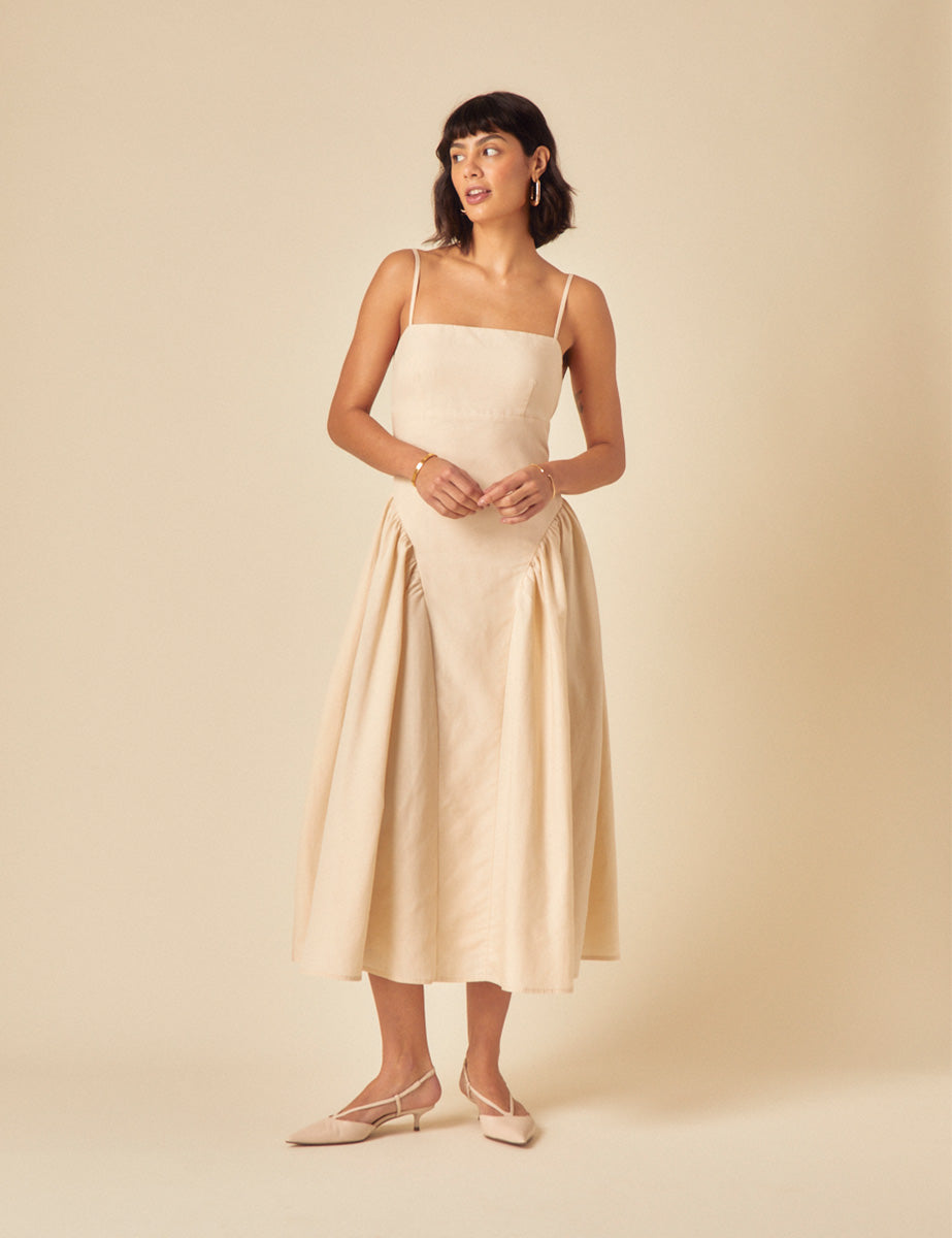 Stone Drop Waist Lupin Midi Dress