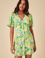 Green Floral Alexa Mini Dress