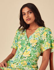 Green Floral Alexa Mini Dress