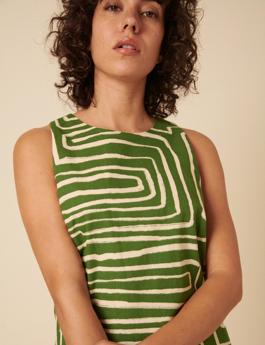 Green Abstract Palermo Mini Dress