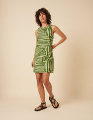 Green Abstract Palermo Mini Dress
