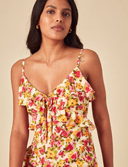 Yellow Floral Roe Midi Dress