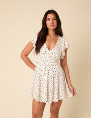 White Polka Dot Loubelle Mini Dress