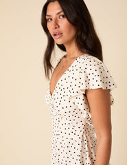 White Polka Dot Loubelle Mini Dress