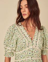 Elizabeth Scarlett Green Ditsy Saffy Midi Dress