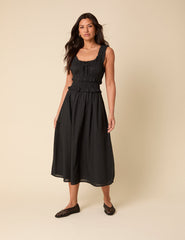 Black Sleeveless Ariel Midi Dress