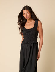 Black Sleeveless Ariel Midi Dress