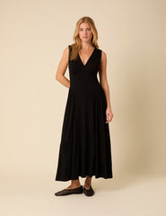 Black Jersey Starlight Midi Dress