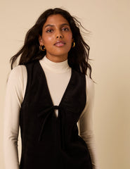 Black Cord Nila Pinafore Mini Dress