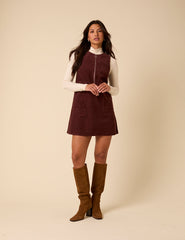 Brown Cord Homerton Pinafore Mini Dress