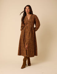 Black Ditsy Floral Cord Starlight Midi Dress