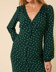 Green Polka Dot Kennedy Midi Dress