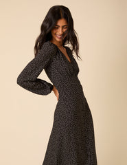 Black Polka Dot Kennedy Midi Dress