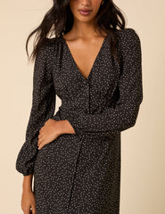 Black Polka Dot Kennedy Midi Dress