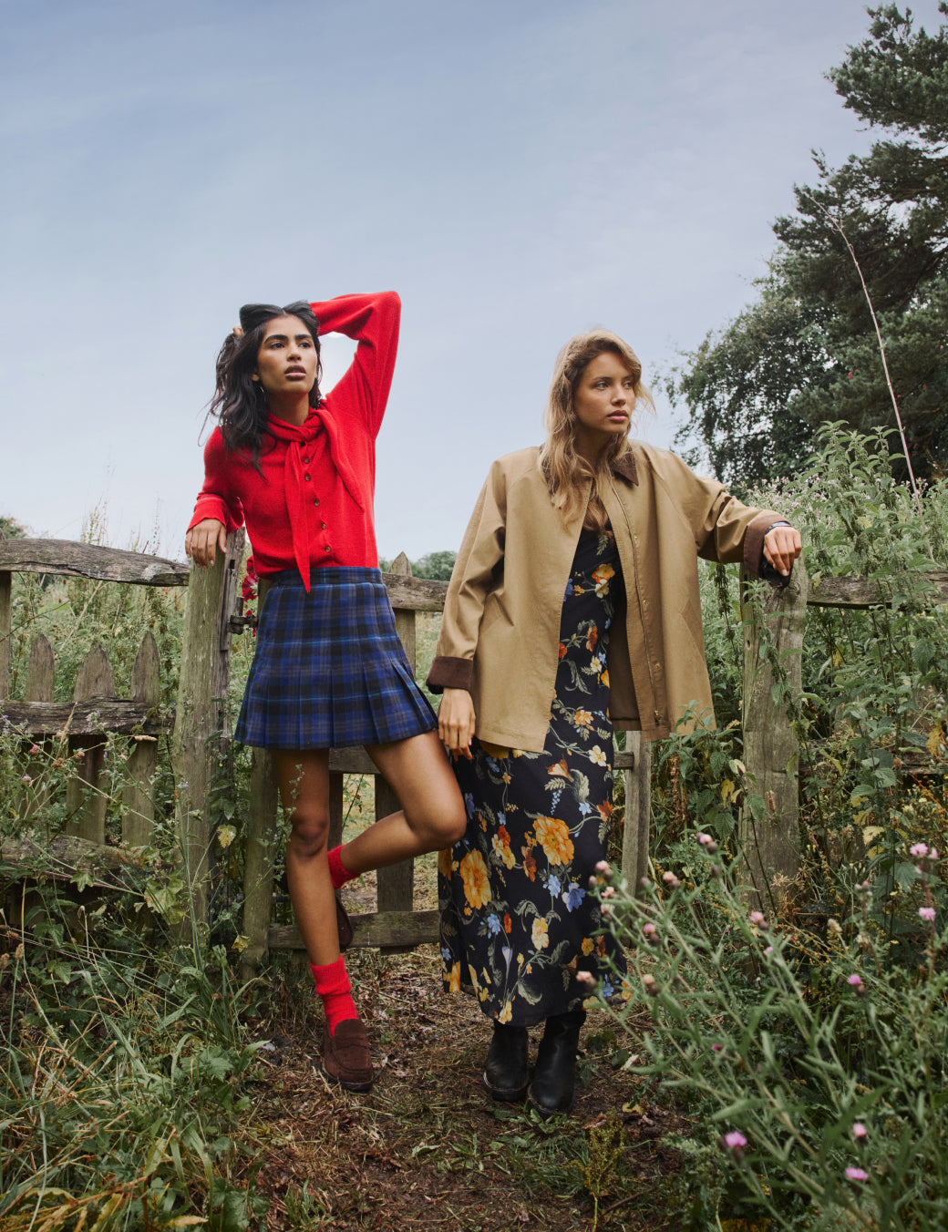 Black Floral Long Sleeve Clarissa Midi Dress