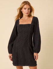Black Denim Porth Mini Dress