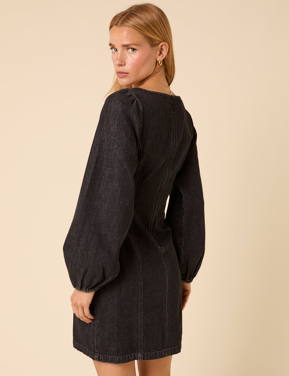 Black Denim Porth Mini Dress