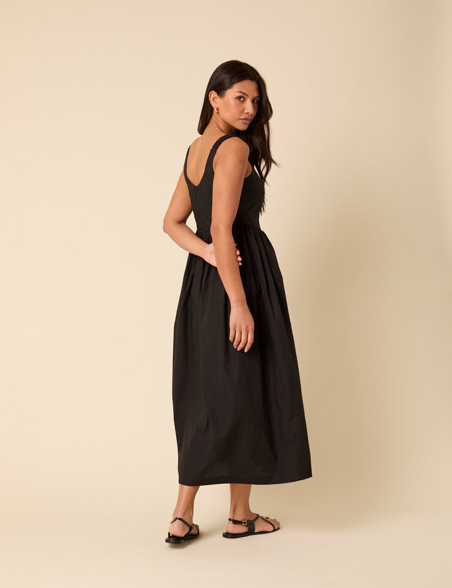 Black Marina Midi Dress