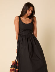 Black Marina Midi Dress