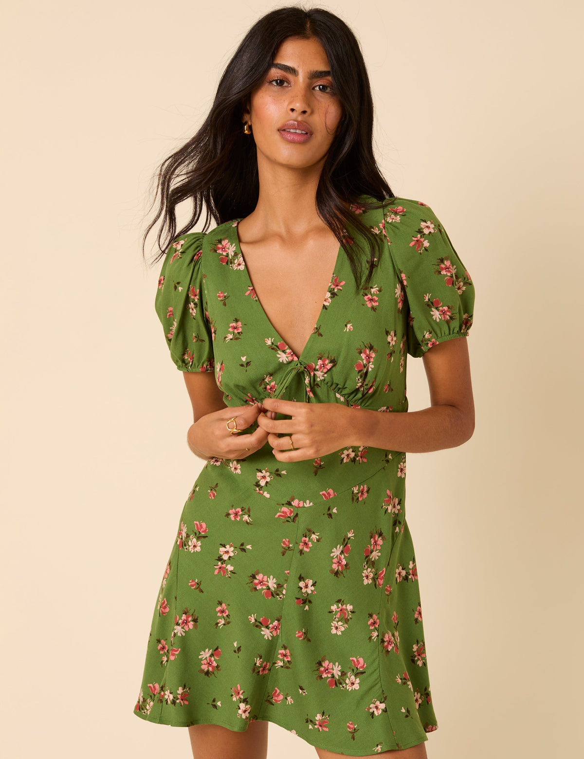 Green Floral Ella Mini Dress
