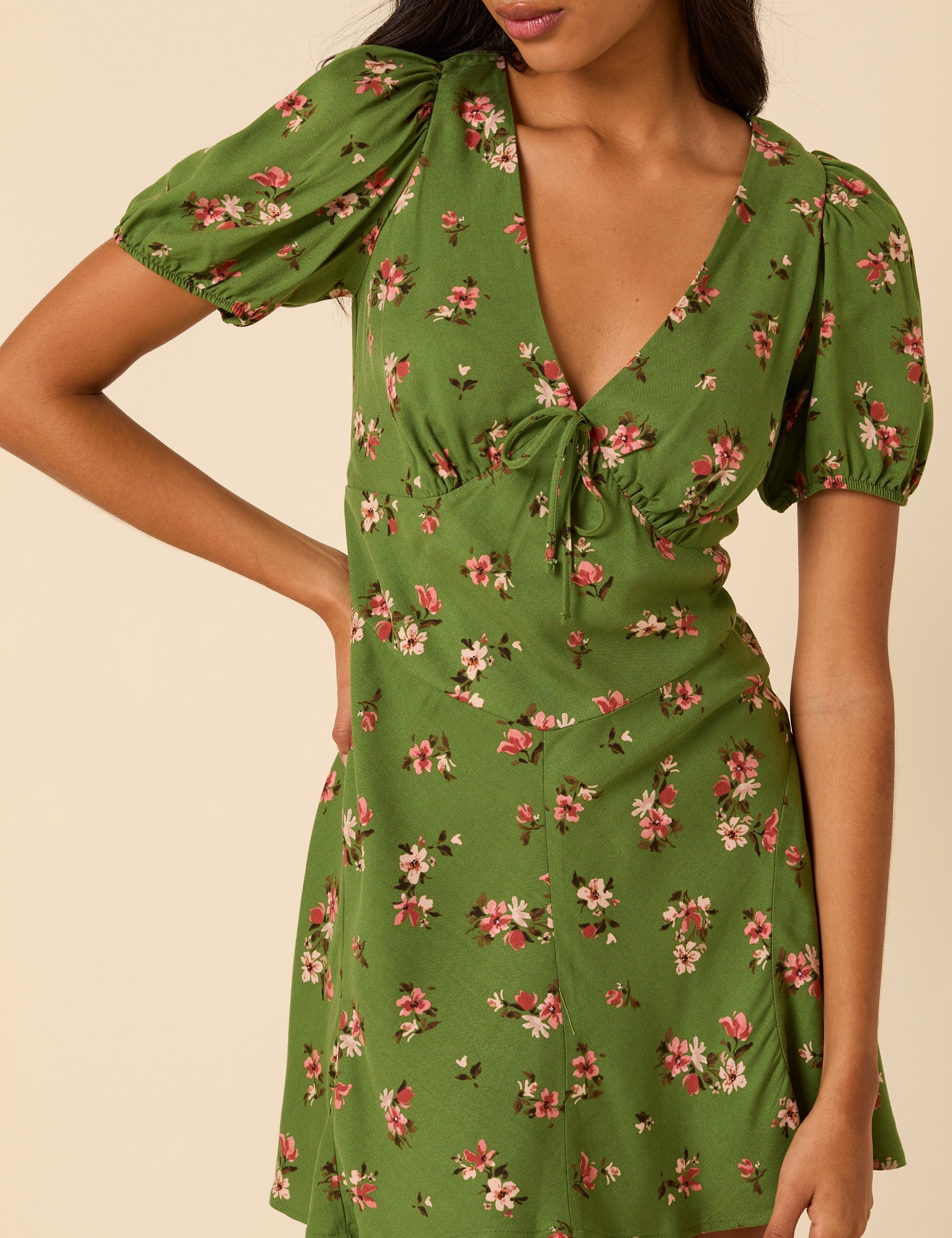Green Floral Ella Mini Dress