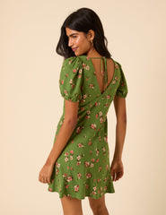 Green Floral Ella Mini Dress