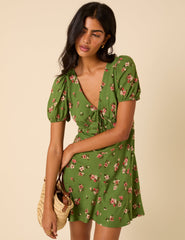 Green Floral Ella Mini Dress