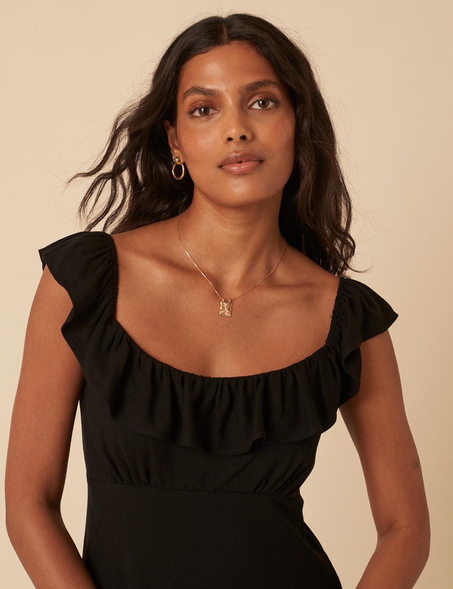 Black Frill Libby Mini Dress