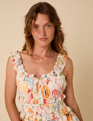 White Floral Ariel Mini Dress