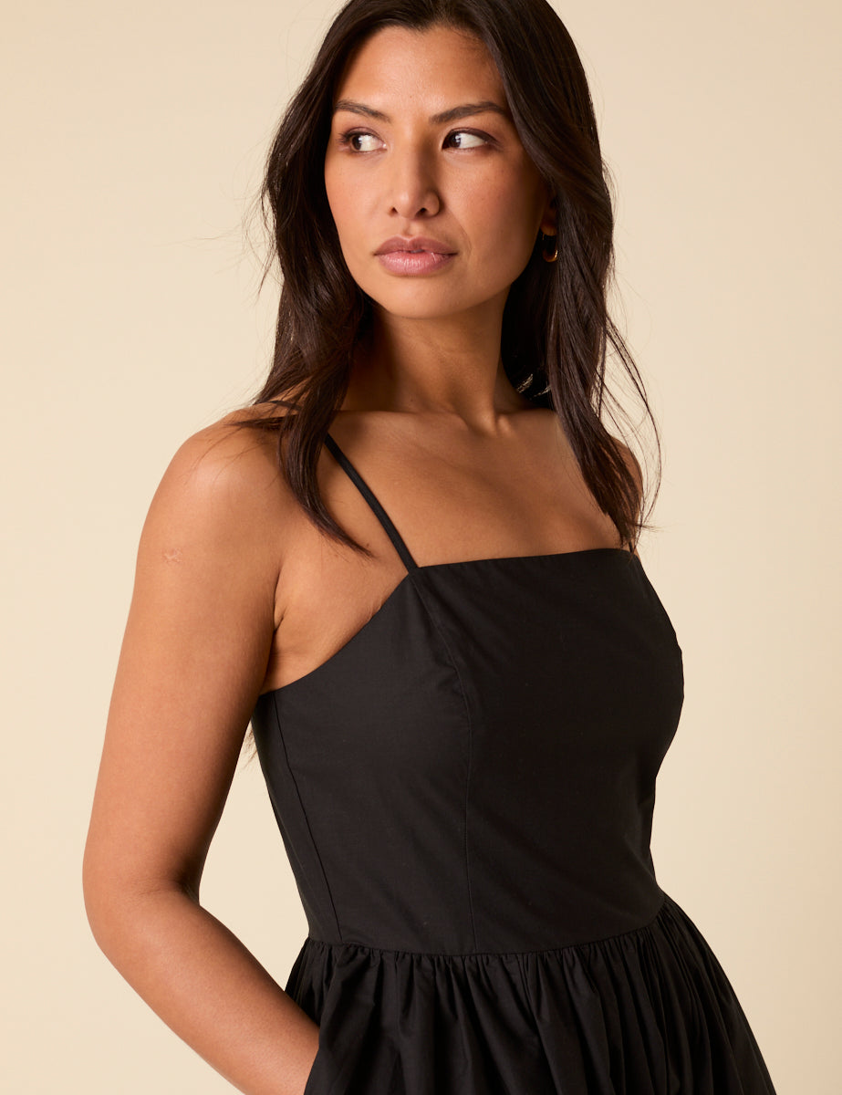 Black Madeline Midi Dress