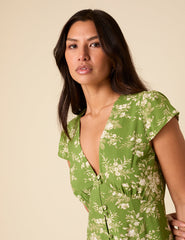 Green Floral Avery Midi Dress