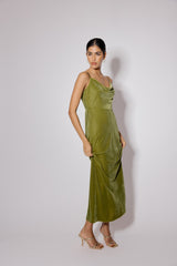 Green Velvet Trixie Midi Dress