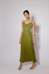 Green Velvet Trixie Midi Dress