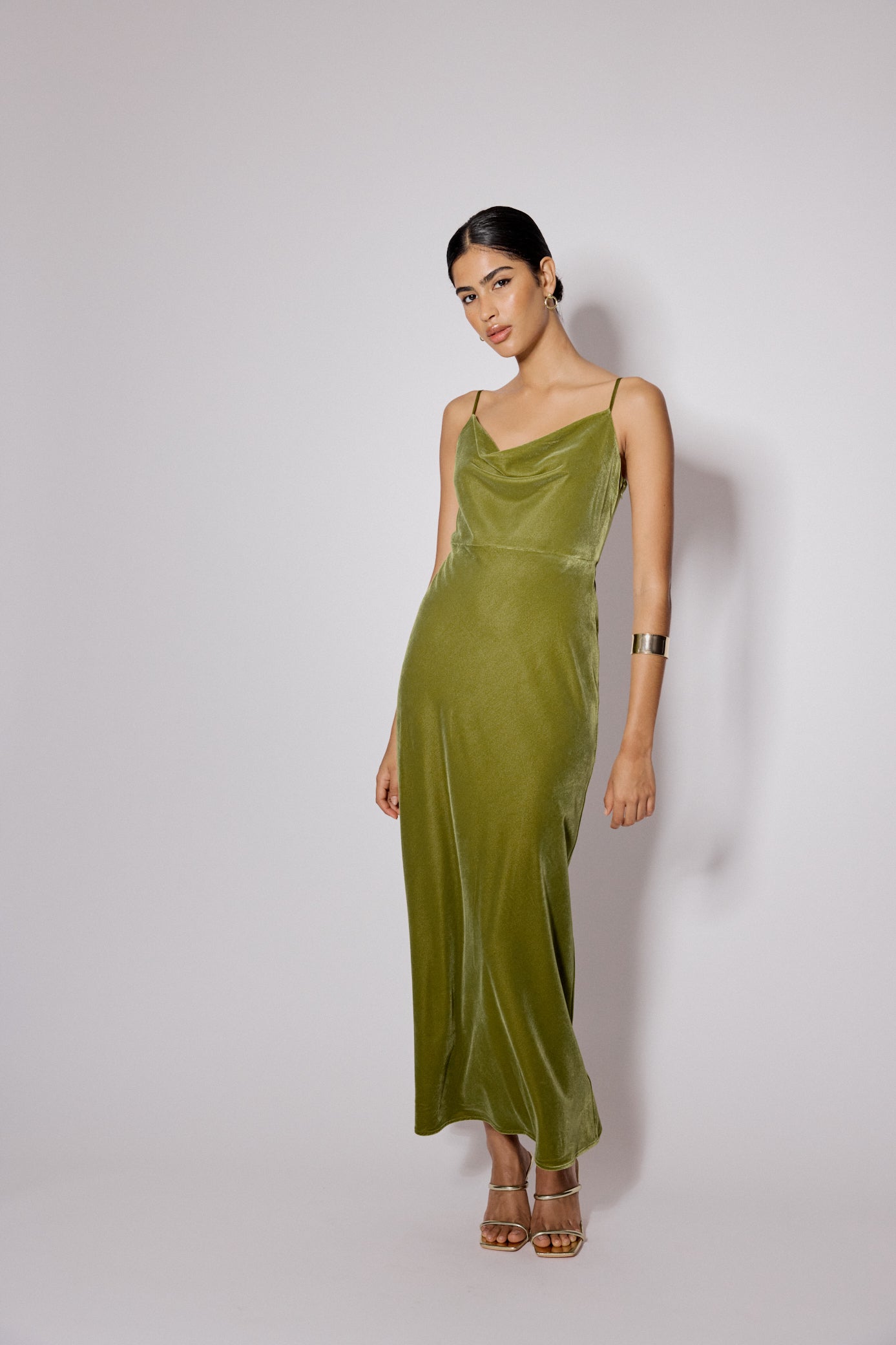 Green Velvet Trixie Midi Dress