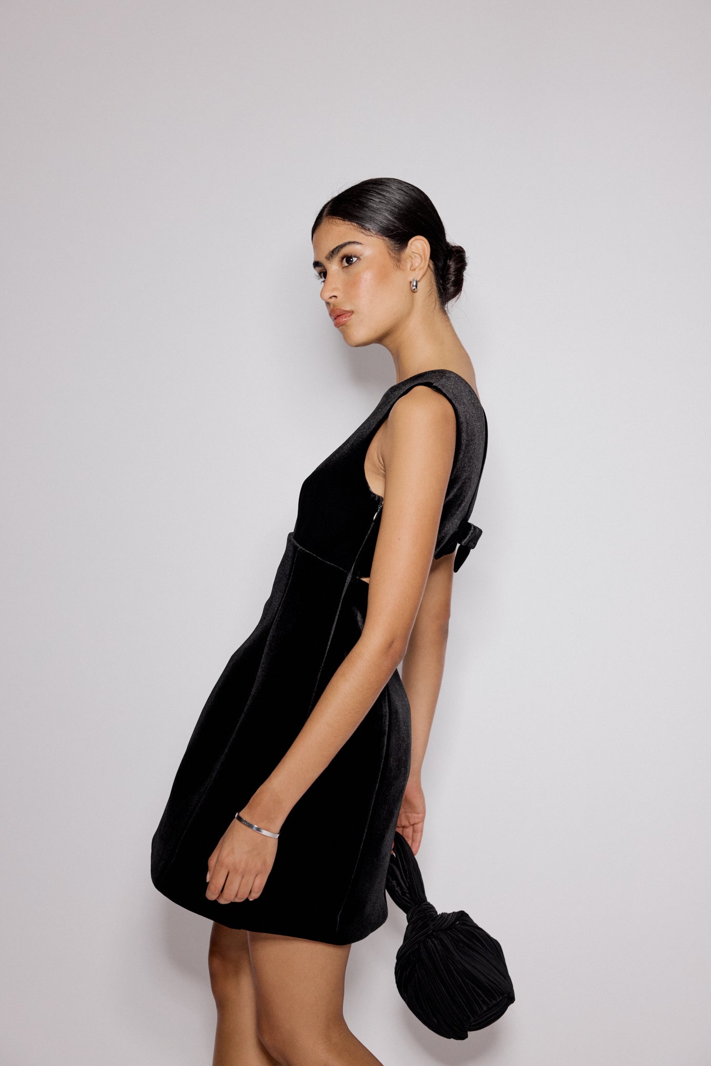 Black Velvet A-line Gemini Mini Dress