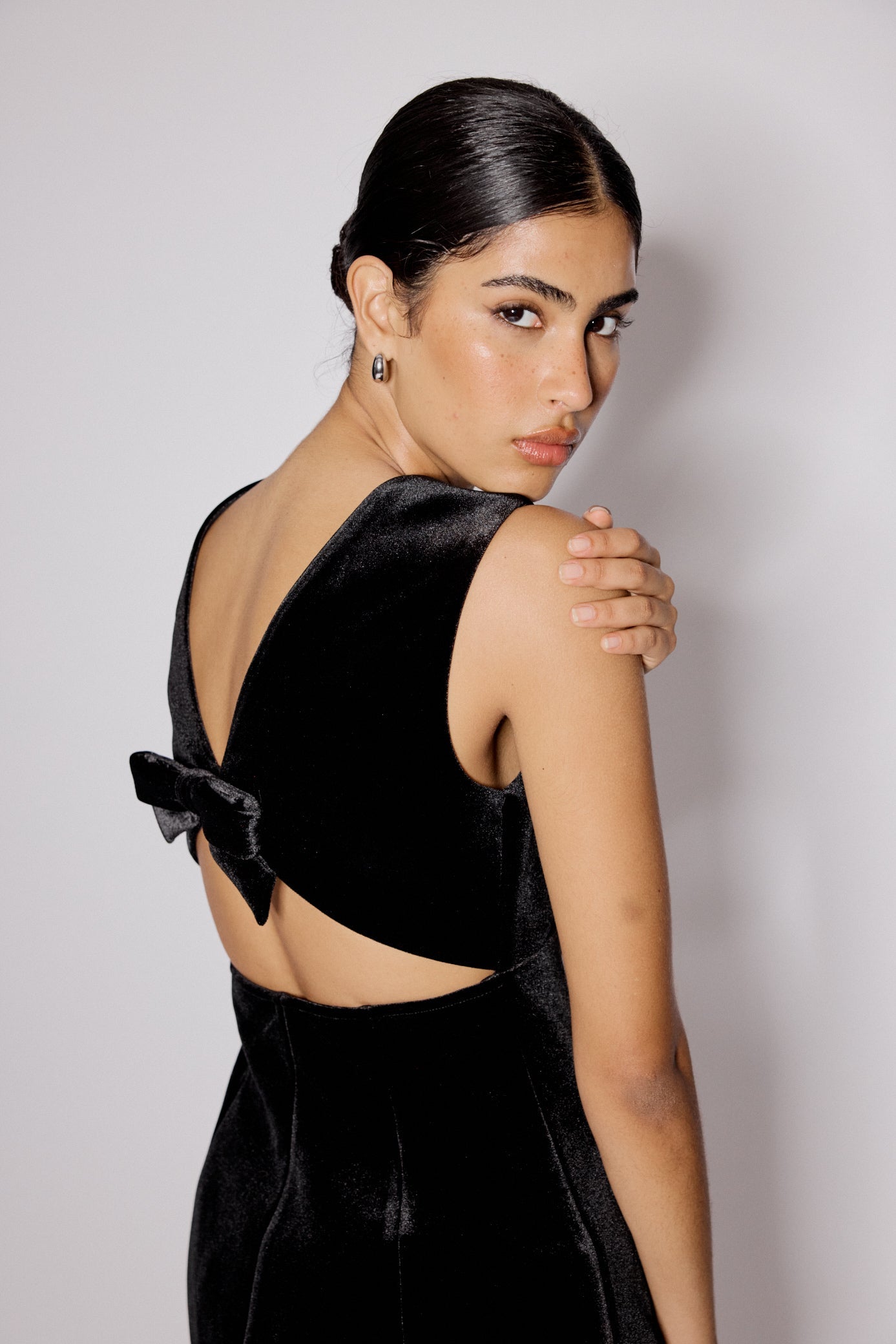 Black Velvet A-line Gemini Mini Dress