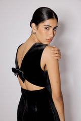 Black Velvet A-line Gemini Mini Dress