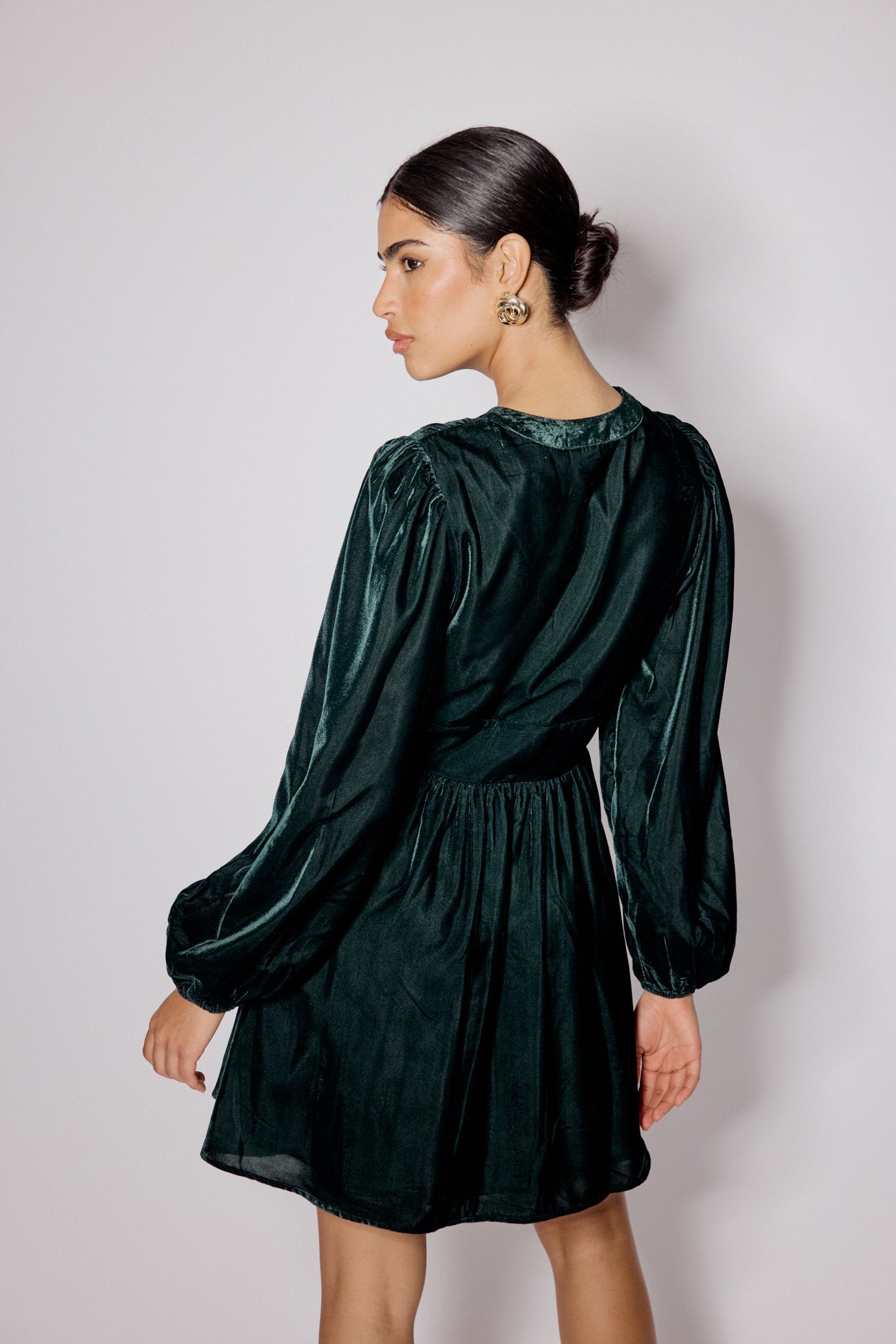 Green Velvet Starlight Mini Dress