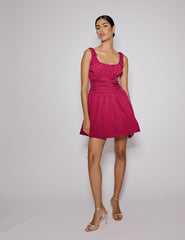 Pink Ruched Sleeveless Renee Mini Dress