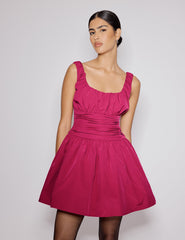 Pink Ruched Sleeveless Renee Mini Dress