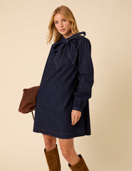 Dark Denim Bow Willow Mini Dress