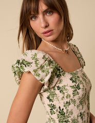 Cream Floral Imogen Midi Dress