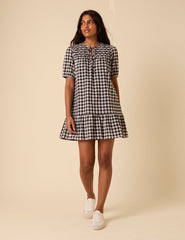 Black Gingham Phoebe Mini Dress