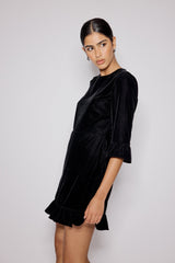 Black Velvet Fleur Mini Dress