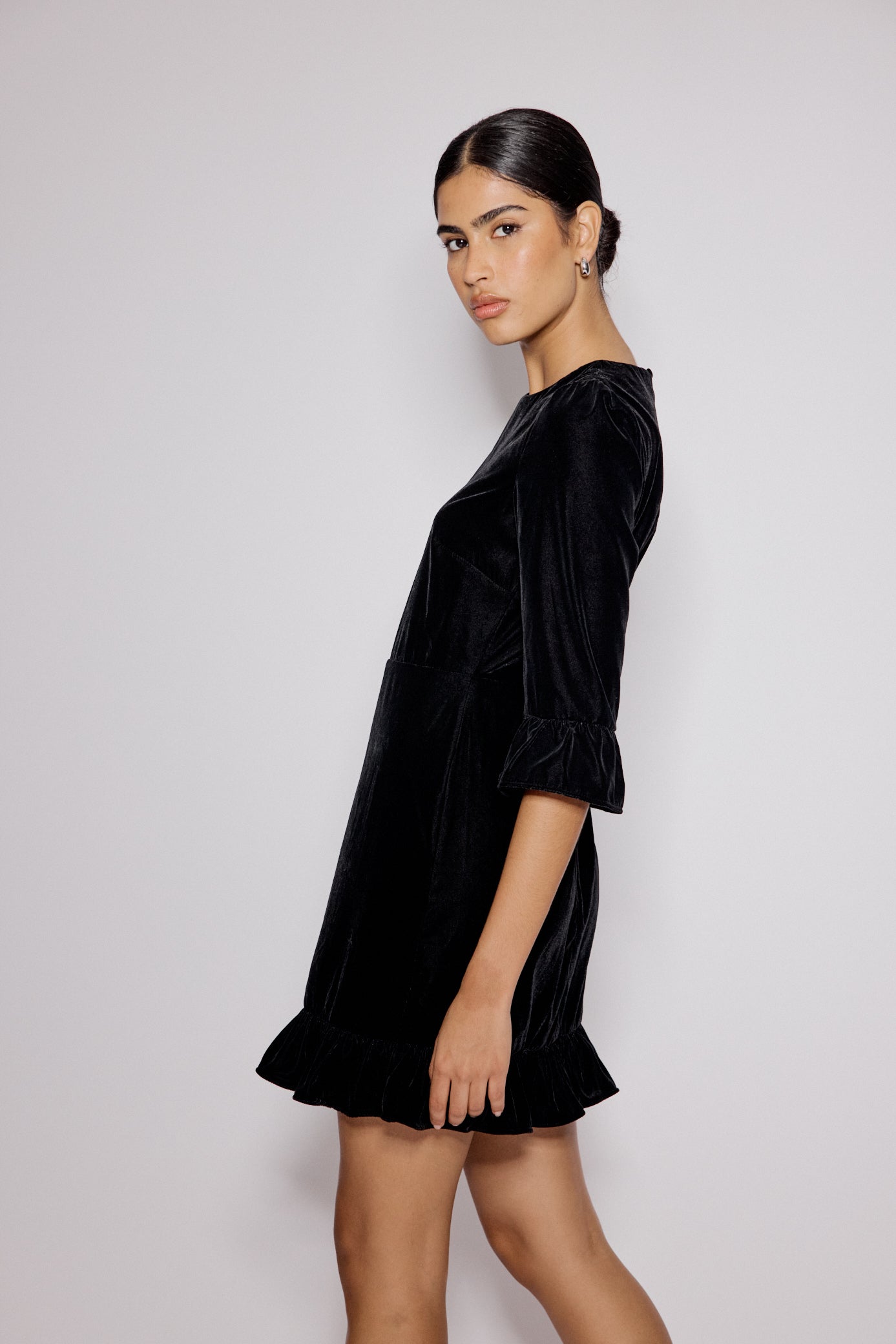 Black Velvet Fleur Mini Dress