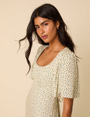 Cream Ditsy Floral Dee Dee Midi Dress