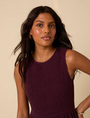 Purple Sleeveless Tiered Charlie Midi Dress