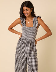 Black Gingham Maya Jumpsuit